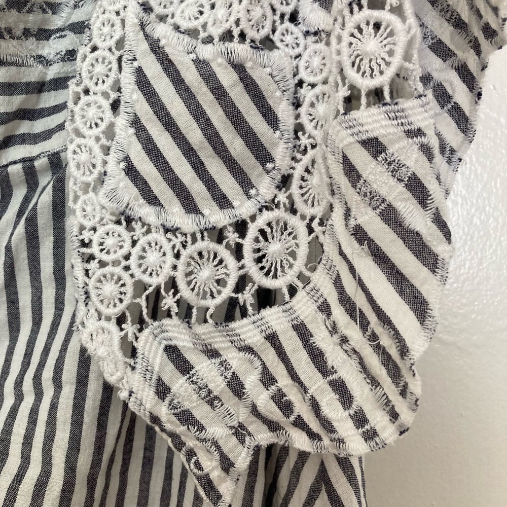 NWT Venus ✨NEW✨ Embroidered Linen Dress One Shoulder Asymmetrical striped - Picture 5 of 8